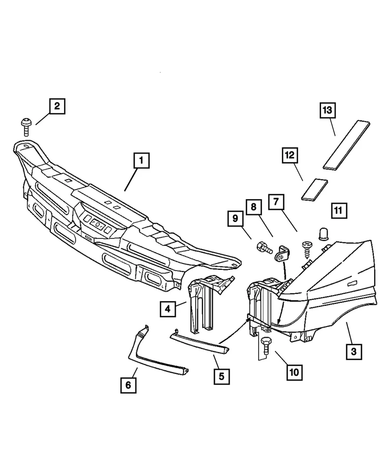 Genuine Mopar 2003-2006 Sprinter 2500 / 3500 Headlamp Bezel, Left 5104210AA - Image 1 of 1