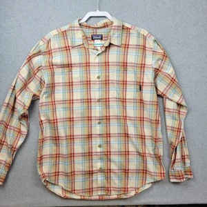 Patagonia Organic Cotton Shirt Mens Large Plaid Long Sleeve Button Up - Picture 1 of 8