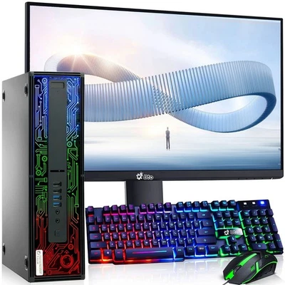 HP RGB G2 Gaming PC intel i7-6th 16GB RAM 1TB SSD 24” LED GTX 1050 Ti WiFi Win11 - Image 1 of 4
