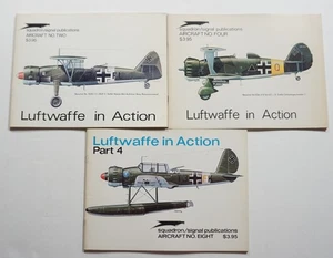 Luftwaffe In Action Vols 1, 3 & 4 Uwe Feist WWII German Military Aircraft - Imagen 1 de 2
