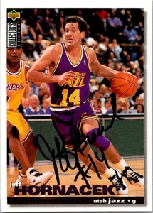 Jeff Hornacek 1995-96 Collector Choice German I #154 Utah Jazz Auto Hand Signed - Picture 1 of 2