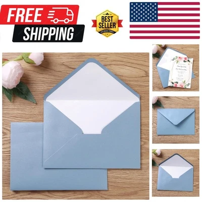 50 Elegantes Sobres Azul Polvoriento A7 con Forro Blanco Perla - Perfecto para Bodas Foto 1 de 4