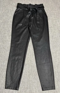 Vero Moda SZ XS 32” Women’s Black Belted Faux Leather Pants - Picture 1 of 8