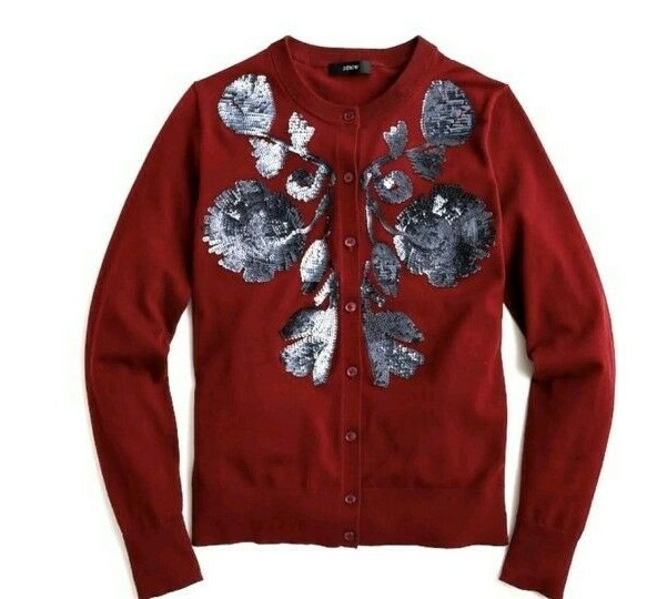 NWT J CREW SEQUIN FLORAL COTTON JACKIE 
