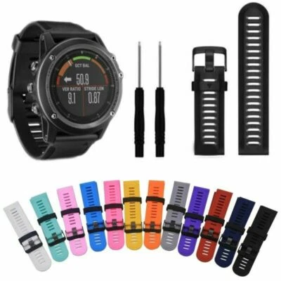 Silikon Armband Ersatz Uhrenarmband Band + Werkzeug für Garmin Fenix 3/HR Teile - Bild 1 von 4