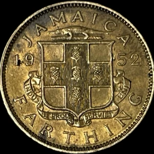 1952 Jamaica Farthing King George Coin KM# 33 Lot C4-183 Low Mintage 288,000 - Picture 1 of 8
