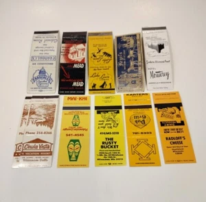 Vintage Matchbook Covers Lot of 11 Wisconsin Milwaukee Janesville + - Picture 1 of 9