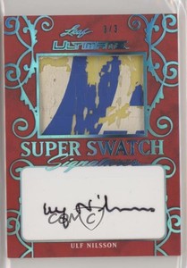 2019-20 Leaf Ultimate Super Swatch Signatures Blue /3 Ulf Nilsson #SSS-UN1 Auto