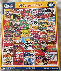 CEREAL BOXES  White Mountain 1000 Pc  Puzzle  COMPLETE - Picture 1 of 3