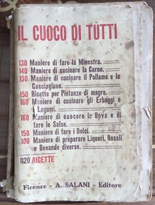 Il Cuoco Di Tutti 1120 ricette - Salani Firenze 1917 - Foto 1 di 1