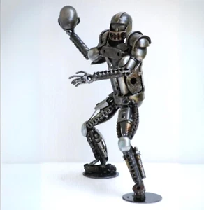 Handmade Metal American Football Player Sculpture | Funny Christmas gift for Son - Picture 1 of 12