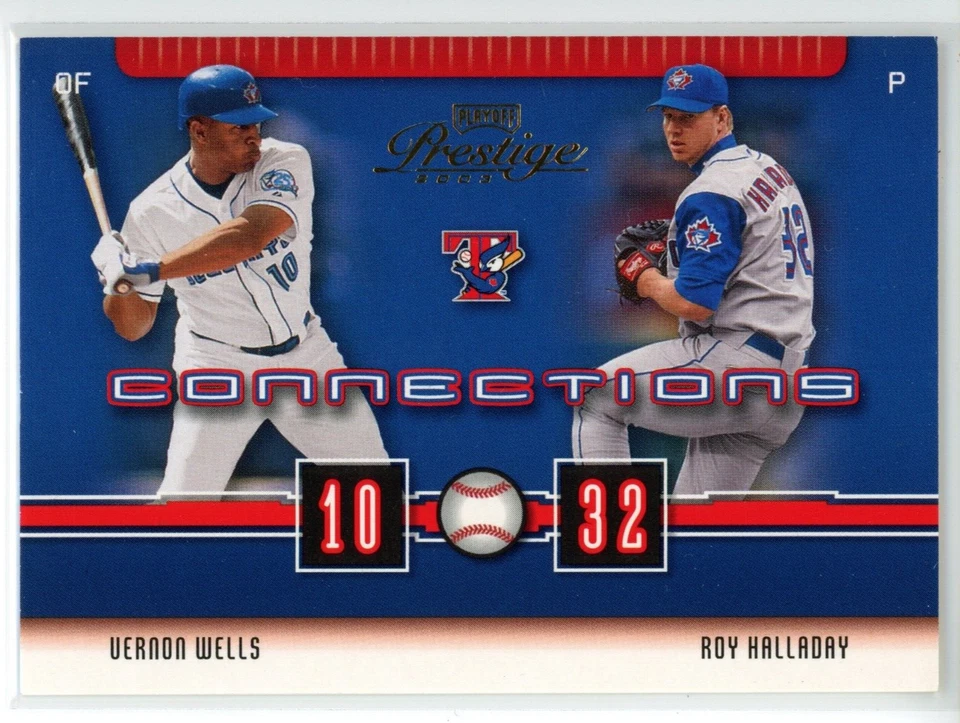 Roy Halladay, Vernon Wells - 2003 Playoff Prestige #C-70 Connections - Blue Jays Foto 1 de 2