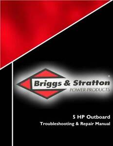 New Briggs Stratton 5-HP Outboard Engines Repair Service Manual 275110 Free S&H