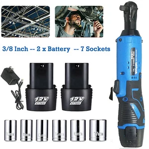3/8" Electric Ratchet Wrench Cordless Ratcheting set Li-Ion battery Recharge 12V - Picture 1 of 9
