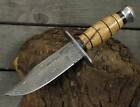 CUSTOM HANDMADE FORGED DAMASCUS STEEL TACTICAL SURVIVAL HUNTING KNIFE + SHEATH