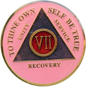 Medallón de aniversario AA rosa de 7 años (tri placa) - TRIPNK - Imagen 1 de 2