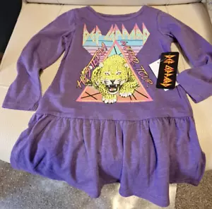 New - Def Leppard Dress - Girls - Royal Purple Size 3T - NWT - Picture 1 of 3