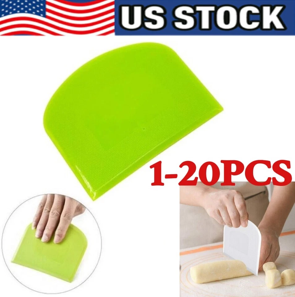 Cortador de masa raspador de tazón de plástico flexible de doble cara para pan pizza pastelería Foto 1 de 4