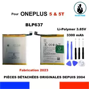 BATTERIE ORIGINALE BLP637 1+ ONEPLUS 5 5T 3300mAh A5000 A5010 GENUINE BATTERY - Picture 1 of 10