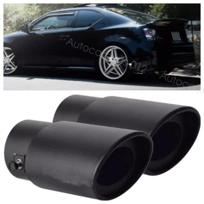 2PCS For Scion tC 2005-2016 Black Car Exhaust Pipe Tip Rear Tail Throat Muffler - Изображение 1 из 4