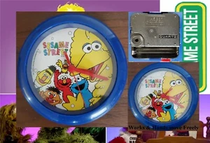 VTG Jim Henson Productions Sesame Street 6.5" X 6.5" Wall Rim Clock Works Tested - Picture 1 of 7