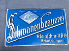 Schwanenbraurei Schwetzingen Emailschild Bier Brauerei Original Alt