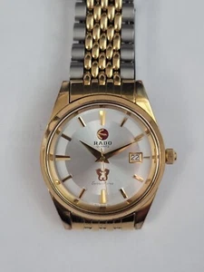 Vintage Rado Golden Horse Quartz Two Tone Silver Gold Dial 35mm Date Watch - Picture 1 of 11