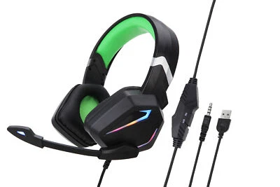 For PC PS5 PS4 Xbox 3.5mm Wired RGB Gaming Headset Headphone Noise Canceling Mic - Image 1 of 4