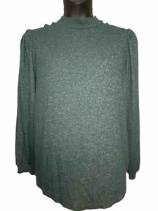 Suéter ligero Popsugar verde azulado brezo talla XL hombro abullonado manga larga - Imagen 1 de 12