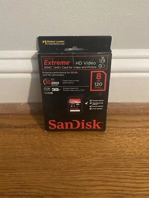 SanDisk Extreme SDHC UHS-I 8 GB SD Card For Photos And Video - Image 1 of 2
