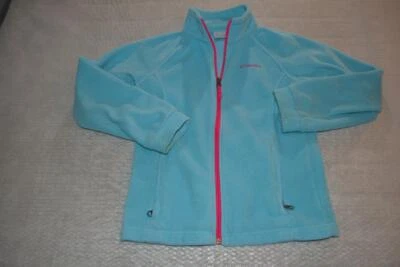 39677 Columbia Fleece Jacket Full Zip Blue Polyester Size Medium Girls Kids - Image 1 of 4
