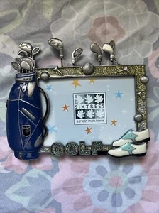 NEW Golf Themed 3D Picture Frame Golf Bag, balls&shoes blue 3X5 photo - Picture 1 of 2