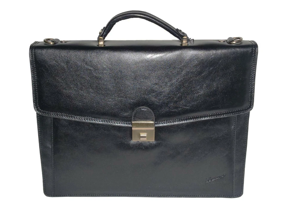 KATANA cartable en cuir porte document serviette à 1 soufflet réf 68124 (N ou M) - Photo 1/1