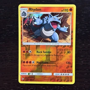 Rhydon 66/147 Pokemon Burning Shadows Sun & Moon Reverse Holo Uncommon Card NM - Picture 1 of 2