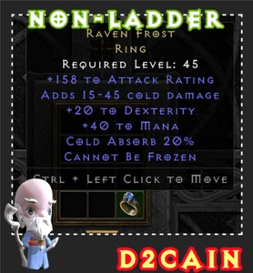 Diablo 2 SC⭐️Non-Ladder⭐️Raven Frost Ring⭐️PC/SWITCH/PS - Picture 1 of 1