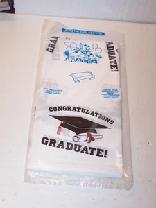 NIP 54 inch X 108 inch Congratulations Graduate Ultra Ware Plastic Tablecloth - Picture 1 of 6