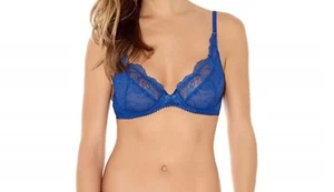 Wacoal Vision Bra Blue Lace 38B Underwired Convertible Classic Plunge 112001 New - Picture 1 of 12