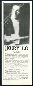 Foto violín 1926 Adam Kuryllo recital tour reserva anuncio impreso vintage - Imagen 1 de 7