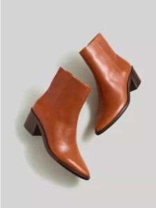 Madewell Darcy Ankle Boot Warm Cinnamon Leather Size 6 NEW Almond Toe - Picture 1 of 9