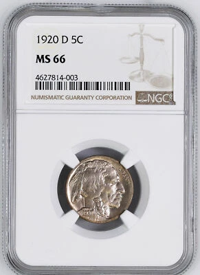 1920-D BUFFALO 5C NGC MS 66 - Image 1 of 4