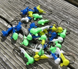1/16 oz Lead Fishing Jigs- Shad Head Longneck Gumball Glow Green PJ71 - Picture 1 of 3