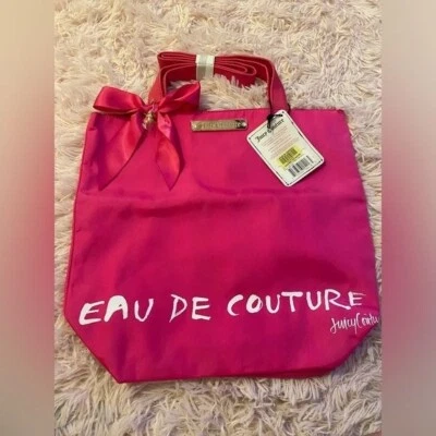 Bolso de Mano de Compras Juicy Couture Rosa Caliente Eau De Couture 100% Nylon Nuevo con Etiquetas con Dijes Foto 1 de 4