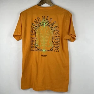 Arcane League Of Legends Shirt Mens Medium Orange Video Game Merch Crew Neck - Picture 1 of 7