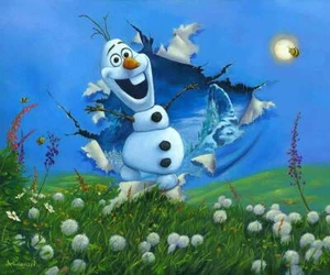 Frozen Walt Disney Kunst Jim Warren signiert Lt Ed 195 Bursting Into Spring REG - Bild 1 von 1