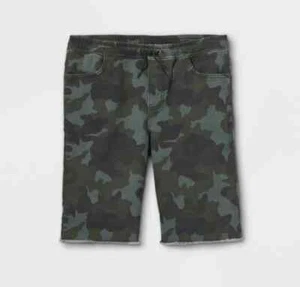 Art Class Boys Camo Pull-on Camouflage Green Drawstring Elastic Jean Shorts - XS - Picture 1 of 3