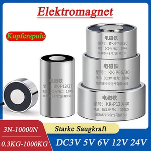 Elektromagnet DC 3V 5V 6V 12V 24V Zugmagnet Magnet Hubmagnet Relais 0,3KG-1000KG - Picture 1 of 51