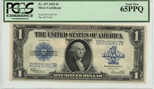 1923 $1 Fr.237 Silver Certificate PCGS Currency GEM 65PPQ - Picture 1 of 2