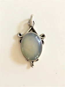 Moonstone pendant stamped 925 sterling silver oval shape setting - Picture 1 of 6