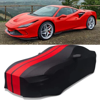 Cubierta de coche interior elástica satinada a prueba de arañazos a prueba de polvo para Ferrari F8 Tributo 488 GTB Foto 1 de 4