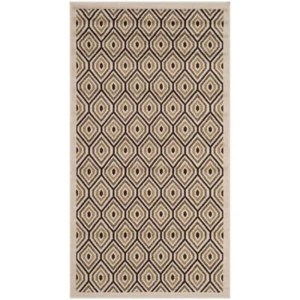 SAFAVIEH Outdoor VER003-0212 Veranda Cream / Chocolate Rug - Picture 1 of 12